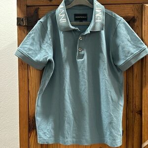 Emporio Armani Boys Blue Polo Sz 10A 142cm